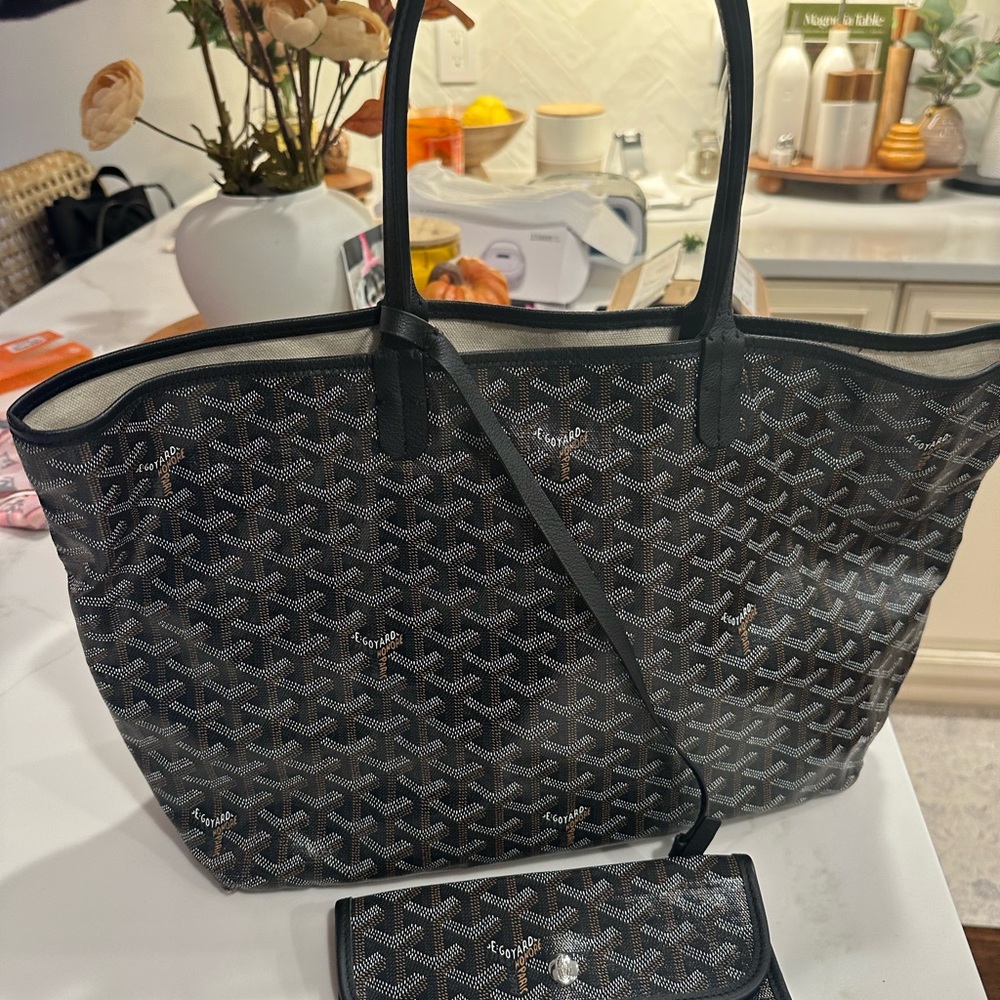 Goyard Black and Gray Tote with Wallet